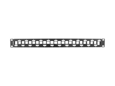 Пач панел Lanberg patch panel blank 24 port 1U staggered with organizer for keystone modules, black
