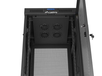 Комуникационен шкаф Lanberg rack cabinet 19" free-standing 32U/600X600 (FLAT PACK) with mesh door LCD black