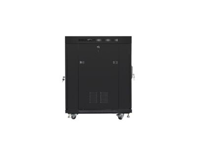 Комуникационен шкаф Lanberg rack cabinet 19" free-standing 15U/600x800 (flat pack) with glass door lcd black v2