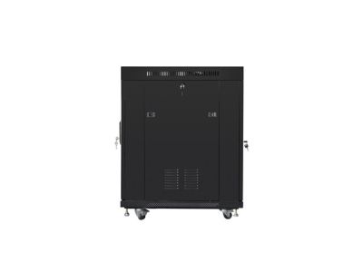 Комуникационен шкаф Lanberg rack cabinet 19" free-standing 15U/600x800 (flat pack) with glass door lcd black v2