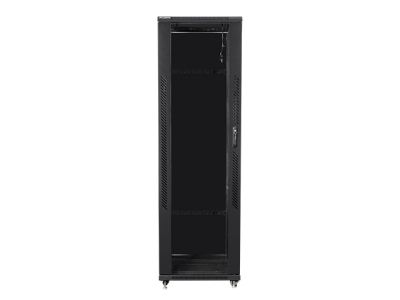 Комуникационен шкаф Lanberg rack cabinet 19" free-standing 42U / 600x800 self-assembly flat pack, black
