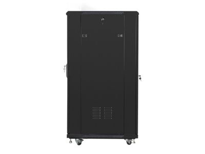 Комуникационен шкаф Lanberg rack cabinet 19" free-standing 27U / 600x800 self-assembly flat pack, black