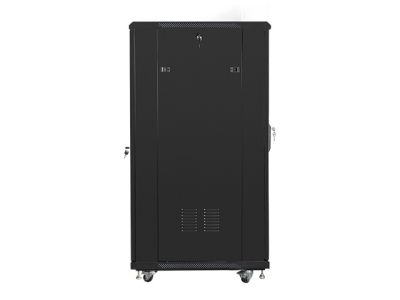 Комуникационен шкаф Lanberg rack cabinet 19" free-standing 27U / 600x800 self-assembly flat pack, black