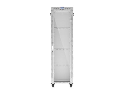 Комуникационен шкаф Lanberg rack cabinet 19" free-standing 42U/600x800 (flat pack) with glass door lcd grey v2