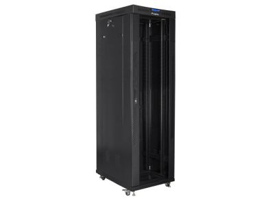 Комуникационен шкаф Lanberg rack cabinet 19" free-standing 42U/600x1000 (flat pack) with glass door lcd black v2