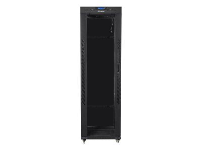Комуникационен шкаф Lanberg rack cabinet 19" free-standing 42U/600x1000 (flat pack) with glass door lcd black v2