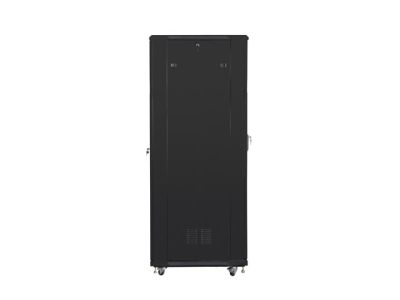 Комуникационен шкаф Lanberg rack cabinet 19" free-standing 42U / 800x800 self-assembly flat pack, black