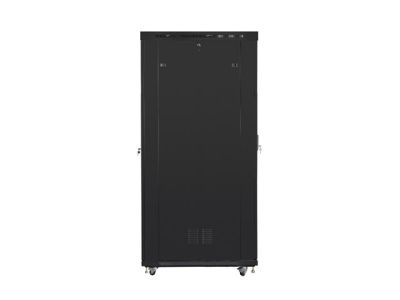 Комуникационен шкаф Lanberg rack cabinet 19" free-standing 42U/800x1200 (flat pack) with glass door lcd black v2