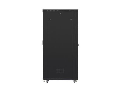 Комуникационен шкаф Lanberg rack cabinet 19" free-standing 42U/800x1200 (flat pack) with glass door lcd black v2