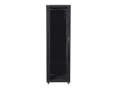 Комуникационен шкаф Lanberg rack cabinet 19" free-standing 42U / 800x1000 self-assembly flat pack, black