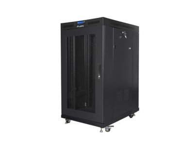 Комуникационен шкаф Lanberg rack cabinet 19" free-standing 22U/800x1000 (flat pack) with mesh door lcd black v2