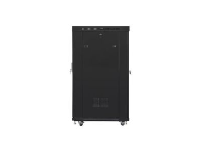 Комуникационен шкаф Lanberg rack cabinet 19" free-standing 22U/800x1000 (flat pack) with mesh door lcd black v2