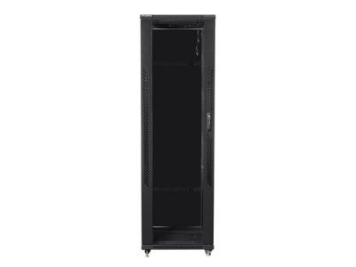 Комуникационен шкаф Lanberg rack cabinet 19" free-standing 42U / 600x1000 self-assembly flat pack, black