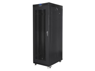 Комуникационен шкаф Lanberg rack cabinet 19" free-standing 27U/800x1200 (flat pack) with mesh door lcd black