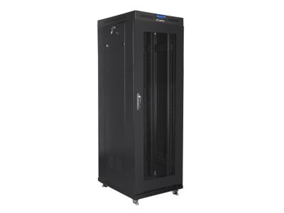 Комуникационен шкаф Lanberg rack cabinet 19" free-standing 37U / 600x800 self-assembly flat pack with mesh door LCD, black