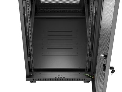 Комуникационен шкаф Lanberg rack cabinet 19" free-standing 32U/600X1000 (FLAT PACK) with mesh door LCD black