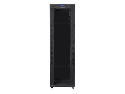 Комуникационен шкаф Lanberg rack cabinet 19" free-standing 42U/600x800 (flat pack) with glass door lcd black v2
