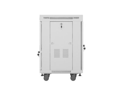 Комуникационен шкаф Lanberg rack cabinet 19" free-standing 15U/600x600 (flat pack) with glass door lcd grey v2