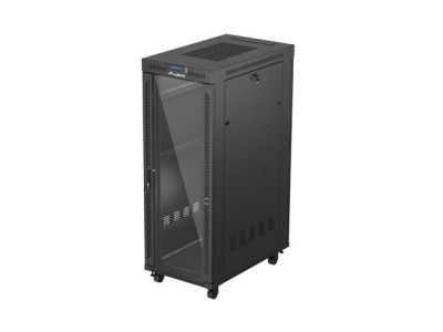 Комуникационен шкаф Lanberg rack cabinet 19" free-standing 32U/600X1000 (FLAT PACK) with glass door LCD black