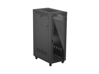 Комуникационен шкаф Lanberg rack cabinet 19" free-standing 32U/600X1000 (FLAT PACK) with glass door LCD black