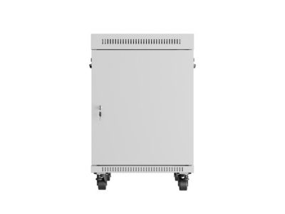 Комуникационен шкаф Lanberg rack cabinet 19" free-standing 15U/600x800 (flat pack) with glass door lcd grey v2