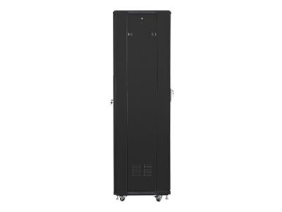 Комуникационен шкаф Lanberg rack cabinet 19" free-standing 42U / 600x600 self-assembly flat pack, black