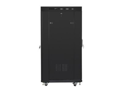 Комуникационен шкаф Lanberg rack cabinet 19" free-standing 27U/800x1000 (flat pack) with glass door lcd black v2