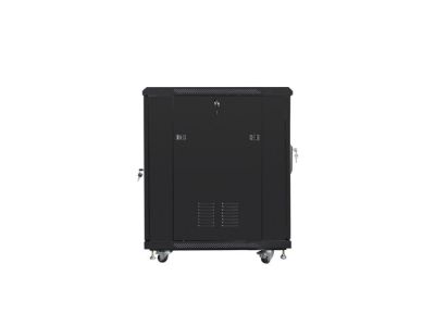 Комуникационен шкаф Lanberg rack cabinet 19" free-standing 15U/600x800 (flat pack) with mesh door black