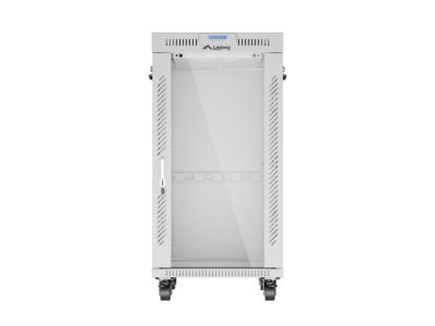 Комуникационен шкаф Lanberg rack cabinet 19" free-standing 22U/600x800 (flat pack) with glass door lcd grey v2