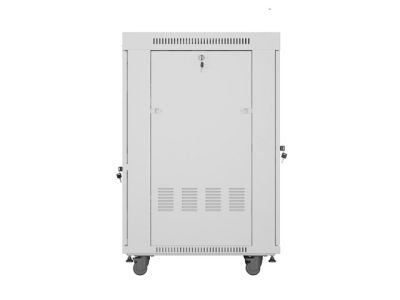 Комуникационен шкаф Lanberg rack cabinet 19" free-standing 22U/600x800 (flat pack) with glass door lcd grey v2