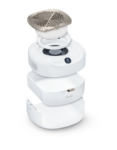 Комплект за маникюр/педикюр Beurer MP 200 Manicure/pedicure station - 3 functions in one device: Nail cutter, UV/LED lamp and nail dust extractor; up to 26,000 rpm; 9 high-quality attachments; For artificial nail modelling
