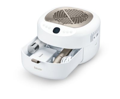 Комплект за маникюр/педикюр Beurer MP 200 Manicure/pedicure station - 3 functions in one device: Nail cutter, UV/LED lamp and nail dust extractor; up to 26,000 rpm; 9 high-quality attachments; For artificial nail modelling