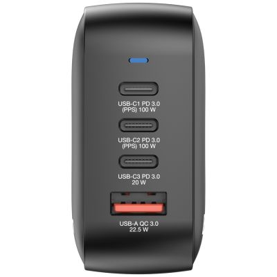 Зарядно устройство Verbatim Mini GaN Charger 100W 4 Port US plug with EU and UK adaptors