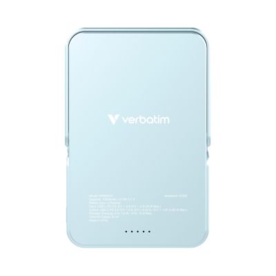 Външна батерия Verbatim Charge 'n' Go Power Bank with Stand Magnetic Wireless 10000mAh Blue
