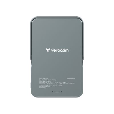Външна батерия Verbatim Charge 'n' Go Power Bank with Stand Magnetic Wireless 10000mAh Grey