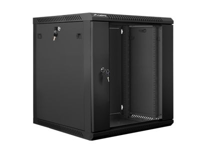 Комуникационен шкаф Lanberg rack cabinet 19" wall-mount 12U / 600x600 for self-assembly (flat pack), black
