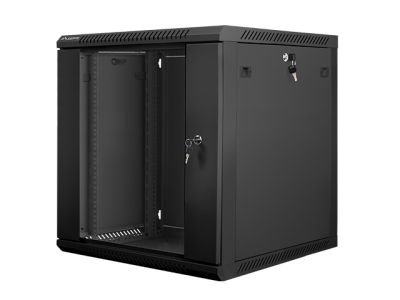 Комуникационен шкаф Lanberg rack cabinet 19" wall-mount 12U / 600x600 for self-assembly (flat pack), black