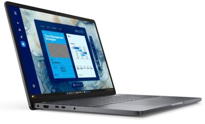 Лаптоп Dell Pro 16 PC16250, Intel 5 120U (10 cores, up to 5.0 GHz), 16" FHD+(1920x1200) 300nits AG, 16 GB: 1x16 GB, DDR5, 5600 MT/s, 256 GB TLC SSD, Intel Graphics, FHD HDR IR Cam and Mic, Wi-Fi 6E, FPR, Backlit Kb, Win11 Pro, Magnetite, 3Y PS