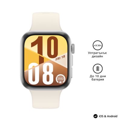 Часовник Huawei Watch Fit 4, Seiya-B19F, White + Huawei FreeBuds SE 2