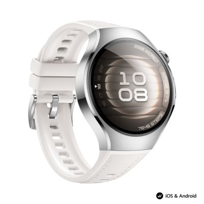 Часовник Huawei Watch 5, Soc-L19L, White + Huawei FreeBuds 6i White + Black Fluoroelastomer Strap