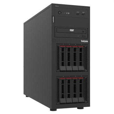 Сървър Lenovo ThinkSystem ST250 V3, Xeon E-2436 (6C 2.9GHz 12MB Cache/65W), 1x32GB, O/B, 2.5" HS (8), 5350-8i, HS 800W Titanium, XCC2 Platinum, No DVD