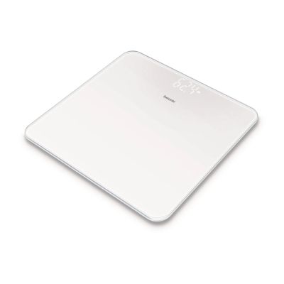 Везна Beurer GS 225 White Glass bathroom scale, Magic LED display; Automatic switch-off, overload indicator; height 2.7 cm; 180 kg / 100 g  5 years warranty; White