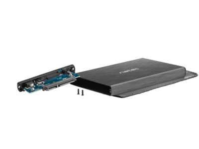 Кутия за твърд диск Natec External HDD/SSD Enclosure Rhino SATA 2.5" USB 2.0 Aluminium Slim Black