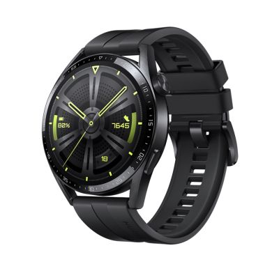 Часовник Huawei Watch GT 3 46mm, Active Jupiter-B19S, 1.43", Amoled, 466x466, PPI 326, 4GB, Bluetooth 5.2 supports BLE/BR/EDR, 5ATM, NFC, GPS, Battery 455 maAh, Black Fluoroelastomer Strap