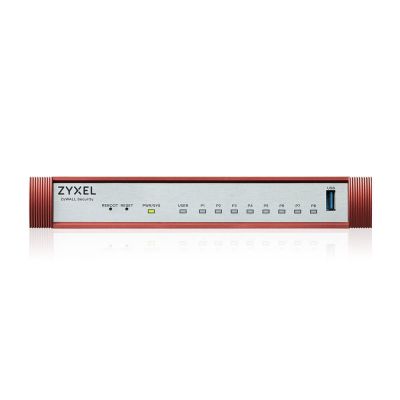 Защитна стена Zyxel USG FLEX 100 H, 8 Gigabit user-definable ports, 1*USB with 1 YR Gold Security Pack