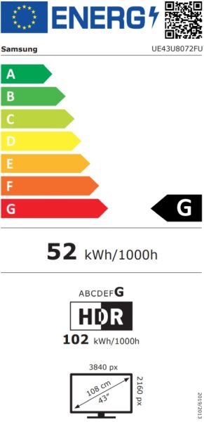 Телевизор Samsung LED 43U8072 Smart, 4K Ultra HD, 50Hz Model 2025