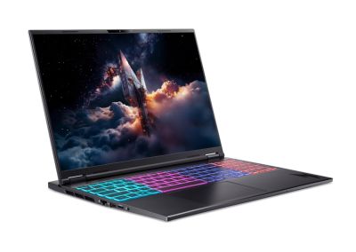 Лаптоп Acer Nitro 16S AI, AN16S-61-R352, AMD Ryzen AI 9 365 (10C/20T, up to 5.0GHz, 34MB), 16"WUXGA (2560x1600)IPS 180Hz,  1*16GB (1 slot free), 1024GB PCIe NVMe SSD, GeForce RTX 5070 8GB DDR7 848 AI TOPS, WiFi 6E, Micro SD, BT 5.3, No Os, Black