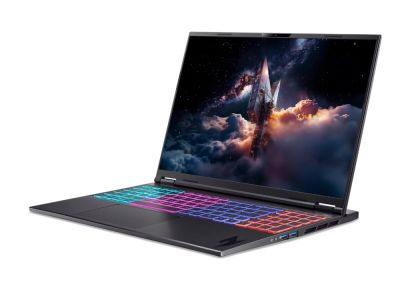 Лаптоп Acer Nitro 16S AI, AN16S-61-R352, AMD Ryzen AI 9 365 (10C/20T, up to 5.0GHz, 34MB), 16"WUXGA (2560x1600)IPS 180Hz,  1*16GB (1 slot free), 1024GB PCIe NVMe SSD, GeForce RTX 5070 8GB DDR7 848 AI TOPS, WiFi 6E, Micro SD, BT 5.3, No Os, Black