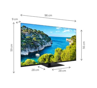 Телевизор Thomson Smart UHD TV 43"; Google TV; 3840 x 2160 (4K UHD), 4000:1, DLED, 60 Hz, DVB-T/T2/C/S/S2, HDR10, Wi-Fi, Bluetooth, LAN, HDMI 2 (2.0) + 2 (2.1), USB 2 (2.0) + 1 (3.0),Central Swivel Stand, Black