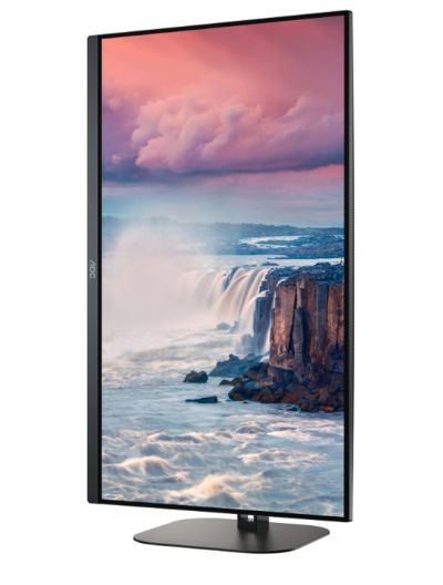 Монитор AOC Q27V5N/BK, 27" VA WLED, 2560x1440@75Hz, 4ms GtG, 300cd m/2, 4000:1, 20M:1 DCR, Adaptive Sync, FlickerFree, Low Blue Light, 3Wx2, Tilt, Height Adjust, Pivot, Swivel, 2xHDMI, 2xDP